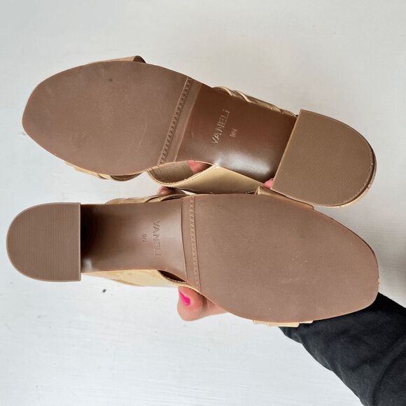 NEW! VANELi Clovis Block Patent Leather Ecru Sling Back Casual Sandals Low Hee - Picture 10 of 11